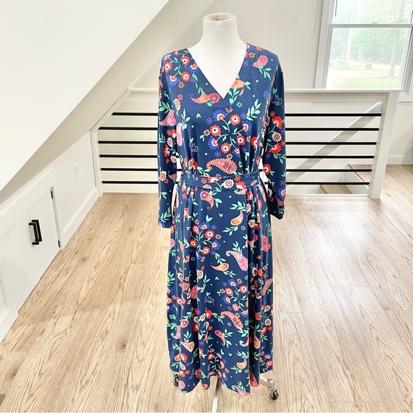 croft & barrow Dresses & Skirts - XXL 1X 2X craft and barrel navy blue green orange pink red floral dress
